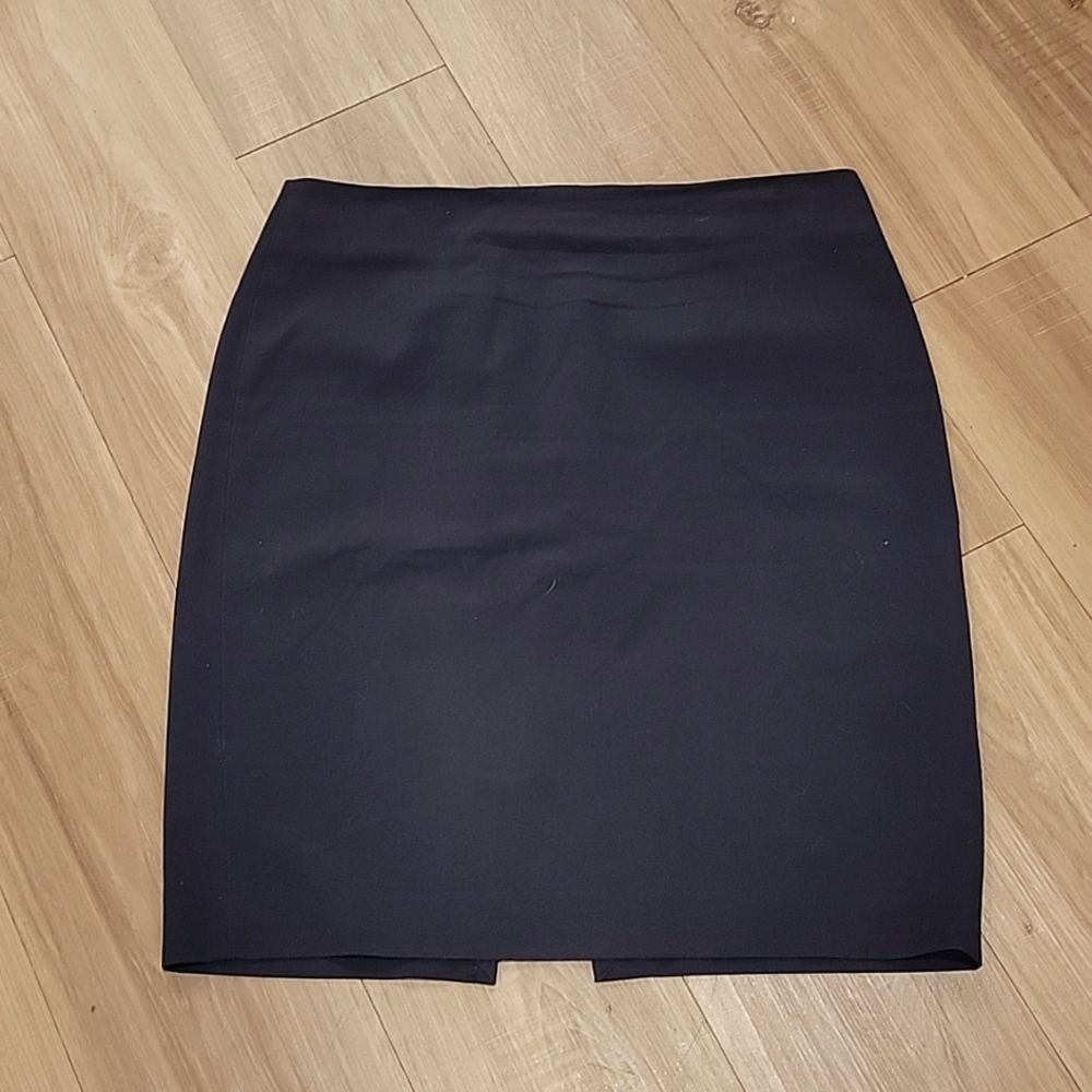 MODA International Blackened Navy Pencil Skirt Size 12 Career Back Vent